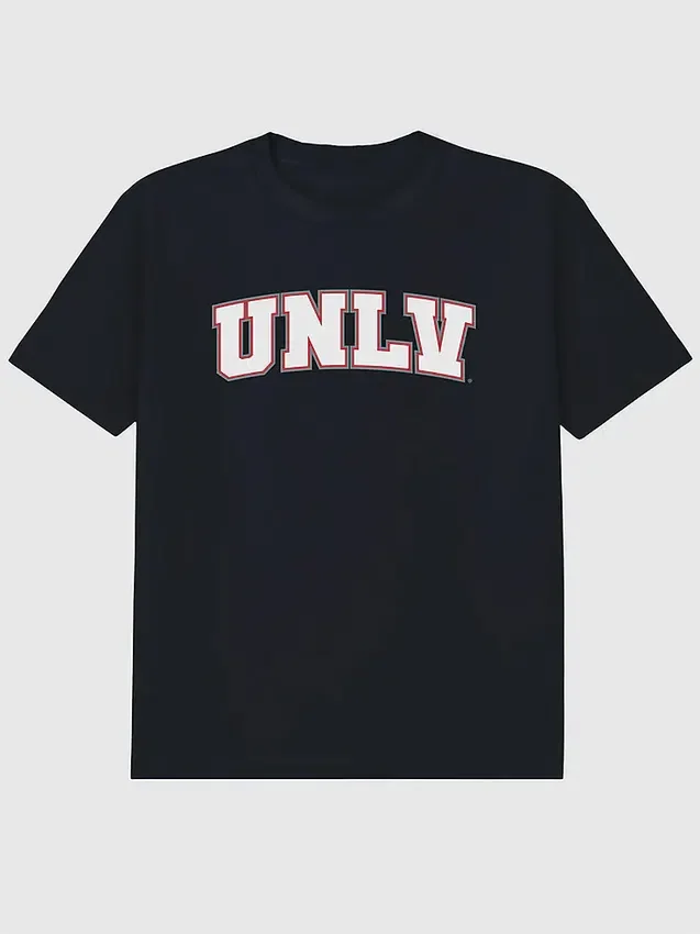 T-Shirt mit dem „Arch Logo“ der University of Nevada Las Vegas als sekundärem Motiv