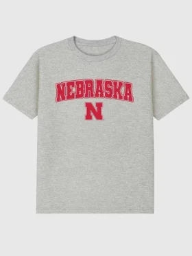 T-Shirt mit dunklem „Arch Logo“ der University of Nebraska