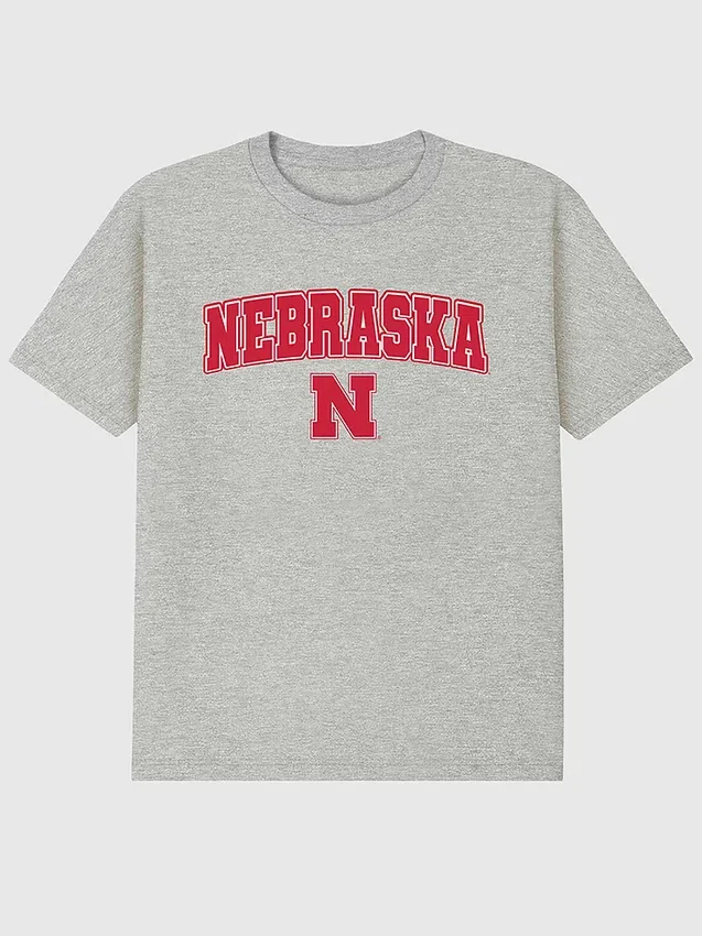 T-Shirt mit dunklem „Arch Logo“ der University of Nebraska