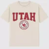 T-Shirt mit dunklem Aufdruck des Universitätswappens der University of Utah