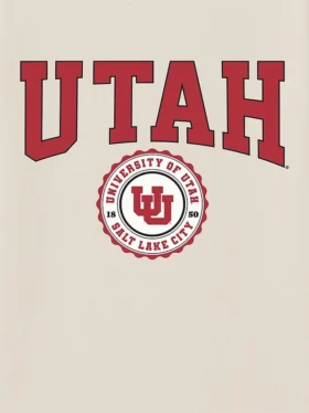 T-Shirt mit dunklem Aufdruck des Universitätswappens der University of Utah
