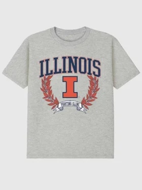 T-Shirt mit dunklem „Laurels“-Motiv der University of Illinois
