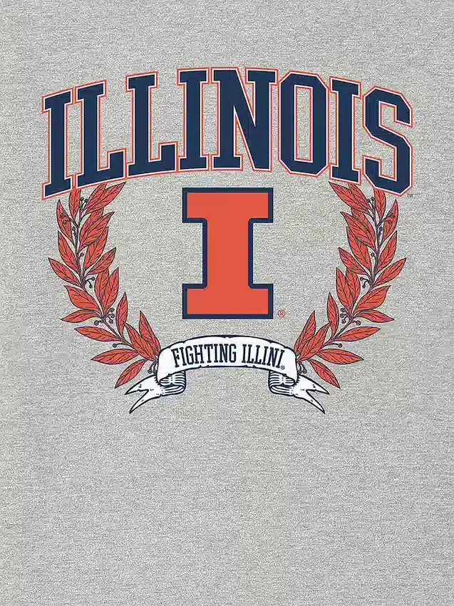 T-Shirt mit dunklem „Laurels“-Motiv der University of Illinois