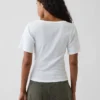 T-Shirt mit geripptem Rundhalsausschnitt