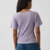 T-Shirt mit geripptem Rundhalsausschnitt