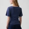 T-Shirt mit geripptem Rundhalsausschnitt