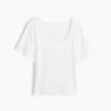 T-Shirt mit geripptem Rundhalsausschnitt