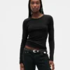 T-Shirt mit Pointelle-Rippmuster