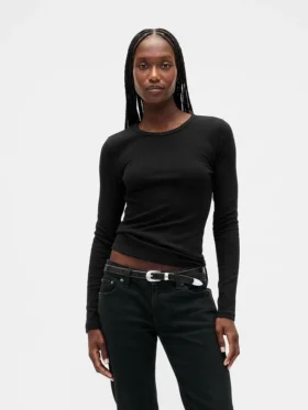 T-Shirt mit Pointelle-Rippmuster