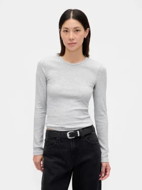 T-Shirt mit Pointelle-Rippmuster