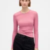 T-Shirt mit Pointelle-Rippmuster