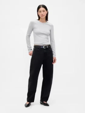 T-Shirt mit Pointelle-Rippmuster