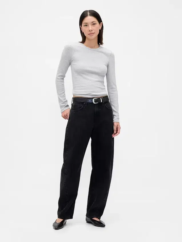 T-Shirt mit Pointelle-Rippmuster
