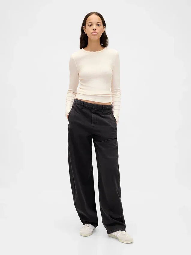 T-Shirt mit Pointelle-Rippmuster