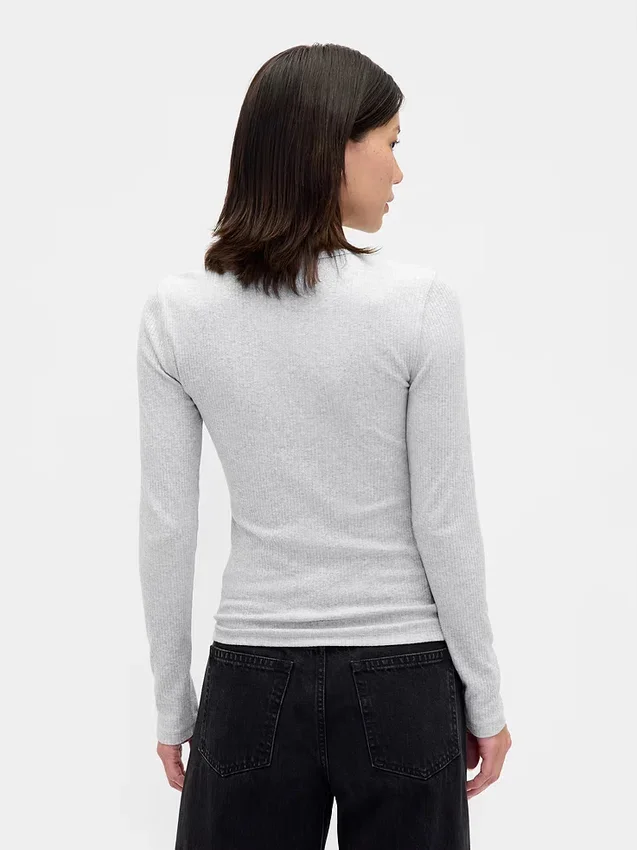T-Shirt mit Pointelle-Rippmuster