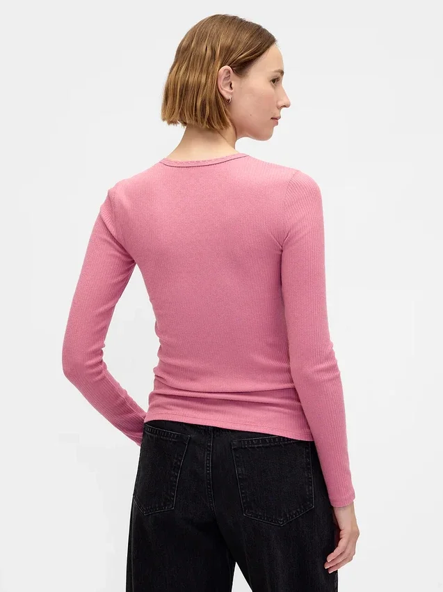 T-Shirt mit Pointelle-Rippmuster