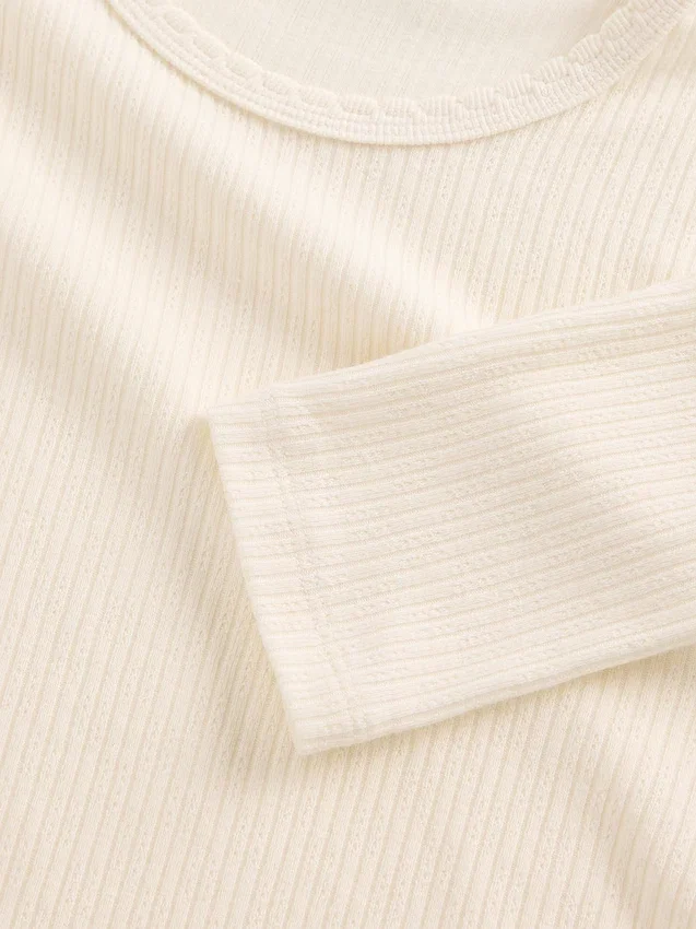 T-Shirt mit Pointelle-Rippmuster