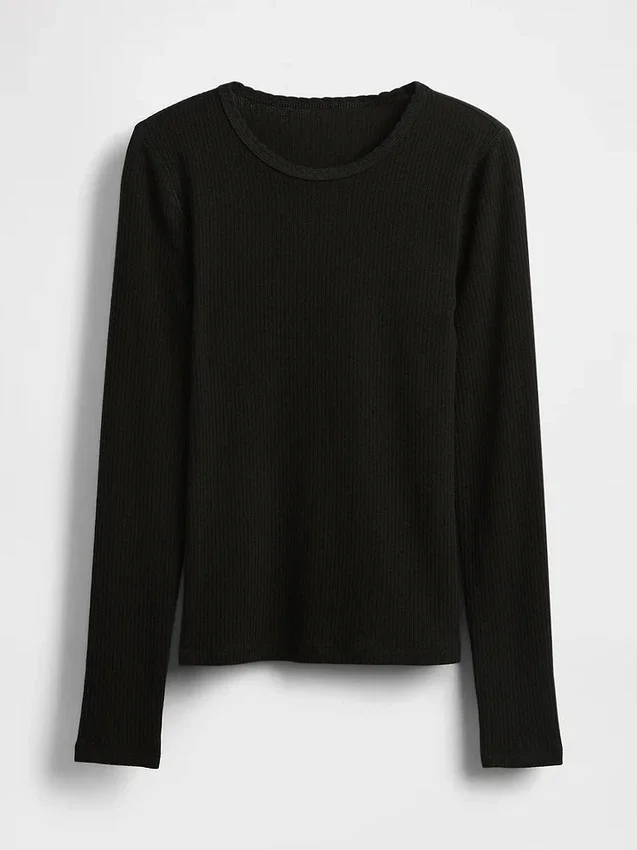 T-Shirt mit Pointelle-Rippmuster