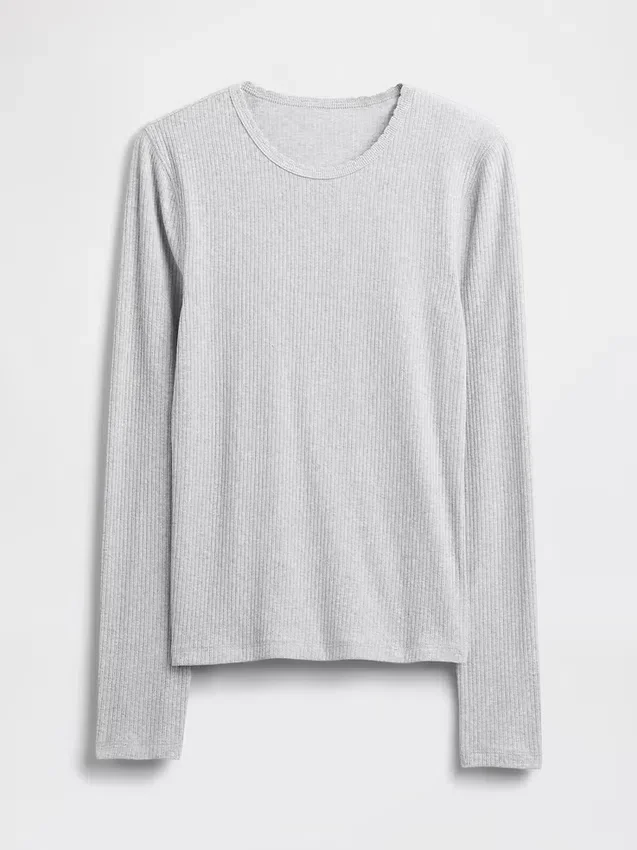 T-Shirt mit Pointelle-Rippmuster