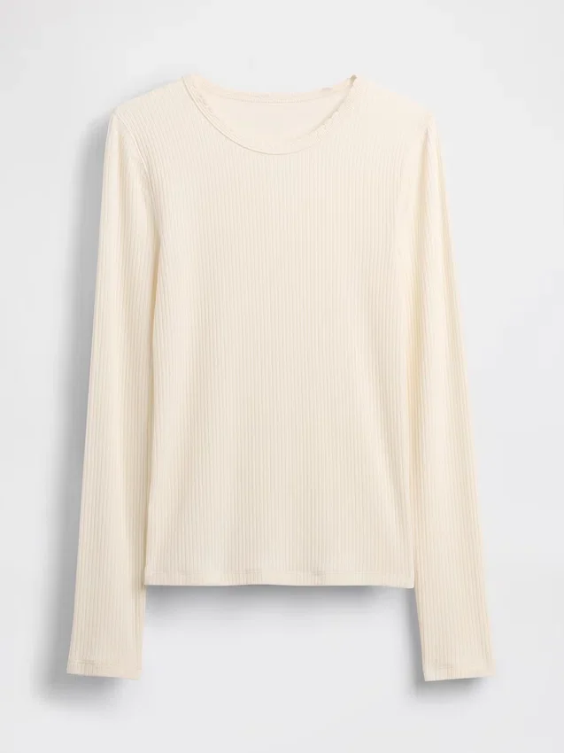T-Shirt mit Pointelle-Rippmuster