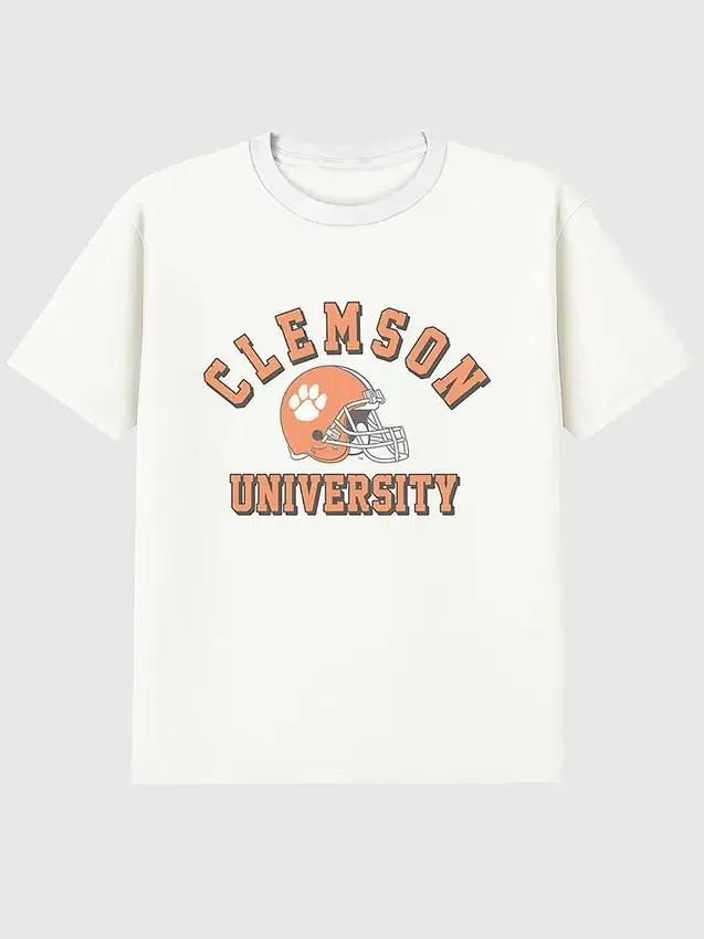 T-Shirt mit Vintage-Grafik zum Thema „Clemson University Football“