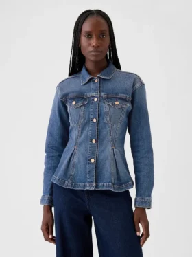 Taillierte Jeansjacke