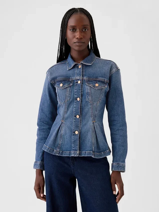 Taillierte Jeansjacke