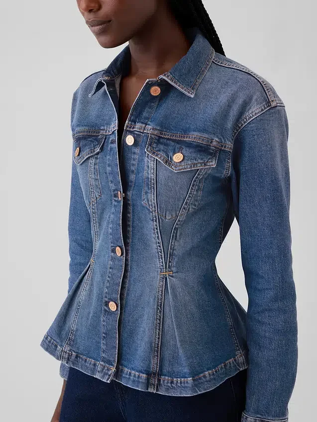 Taillierte Jeansjacke