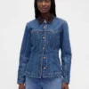 Taillierte Longline-Jeansjacke