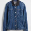 Taillierte Longline-Jeansjacke