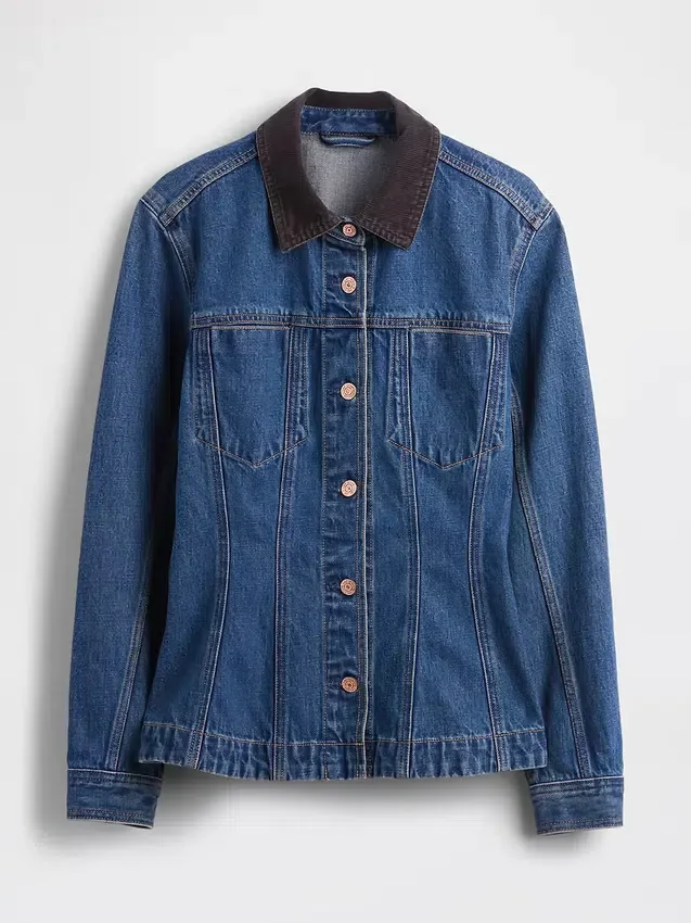 Taillierte Longline-Jeansjacke