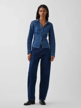 Tailliertes Jeanshemd