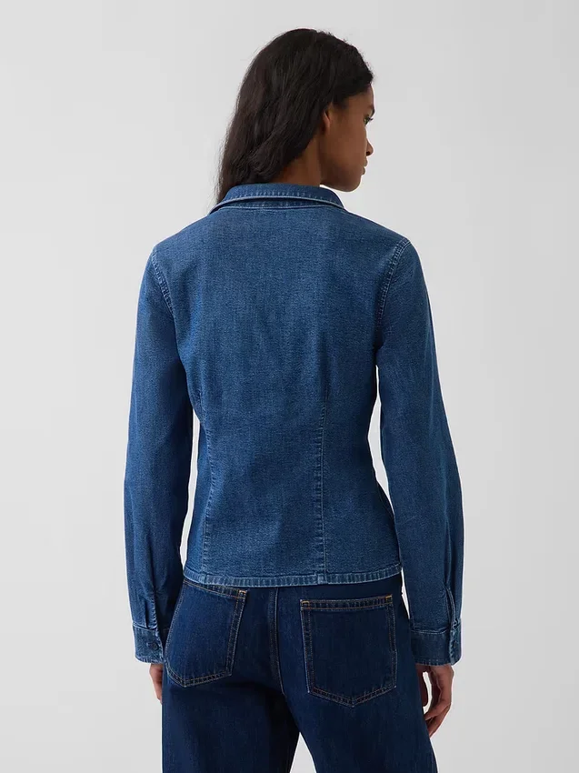 Tailliertes Jeanshemd