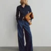 Tailliertes, kurzes Jeanshemd