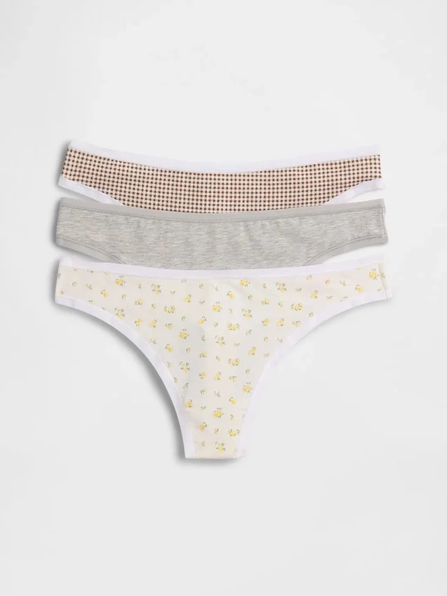Tanga aus Bio-Stretch-Baumwolle (3er-Pack)
