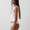 Tanga aus Bio-Stretch-Baumwolle mit Spitzenbesatz