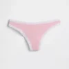 Tanga aus Bio-Stretch-Baumwolle mit Spitzenbesatz