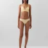 Tanga aus Bio-Stretch-Baumwolle mit Spitzenbesatz