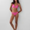 Tanga aus Bio-Stretch-Baumwolle mit Spitzenbesatz