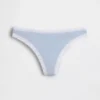Tanga aus Bio-Stretch-Baumwolle mit Spitzenbesatz