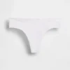 Tanga aus Bio-Stretch-Baumwolle mit Spitzenbesatz