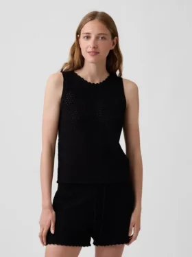 Tanktop aus 100 % Baumwolle, gehäkelt