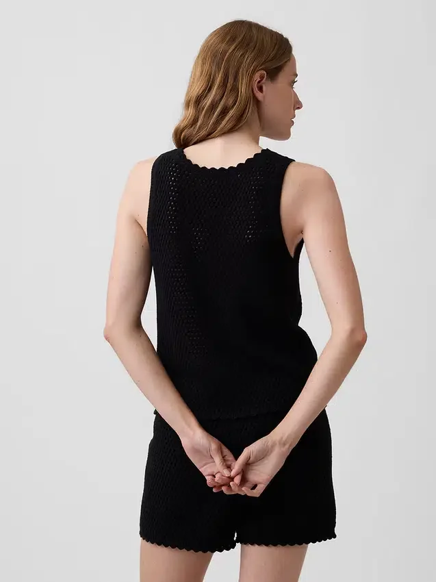 Tanktop aus 100 % Baumwolle, gehäkelt