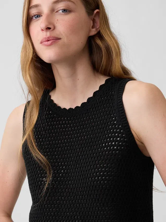 Tanktop aus 100 % Baumwolle, gehäkelt