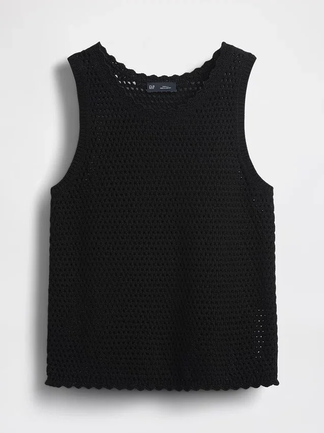 Tanktop aus 100 % Baumwolle, gehäkelt