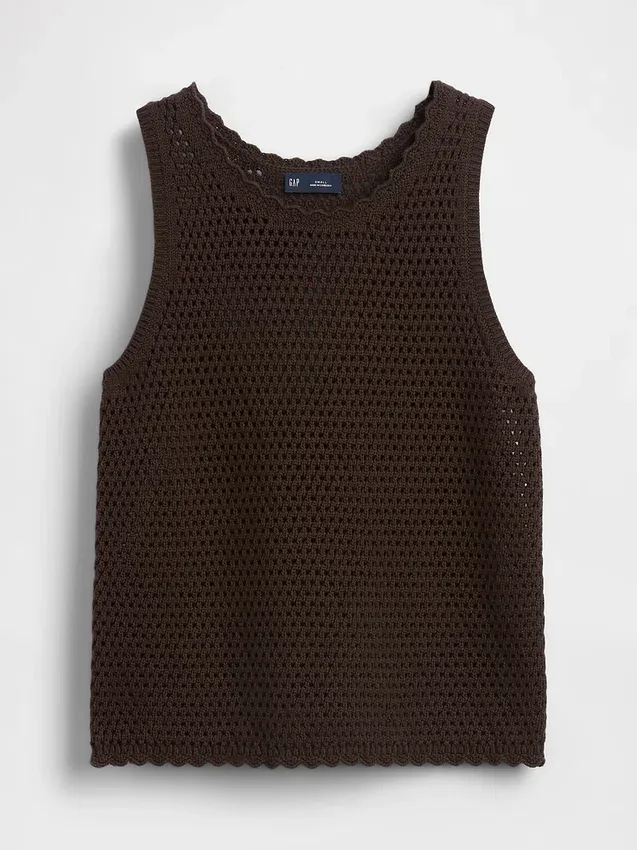 Tanktop aus 100 % Baumwolle, gehäkelt