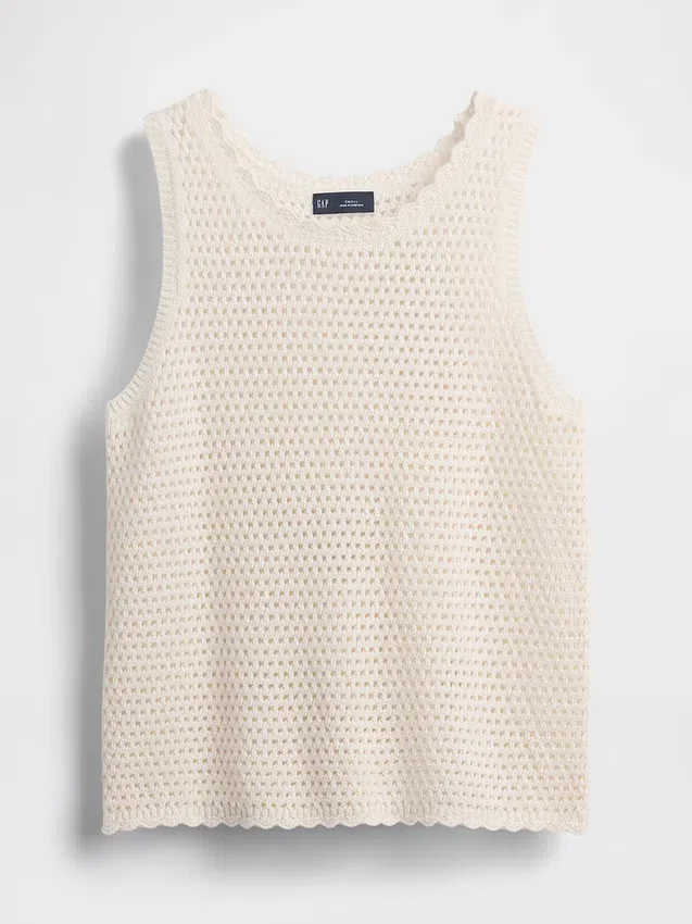 Tanktop aus 100 % Baumwolle, gehäkelt