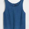 Tanktop aus Baumwollgaze-Denim