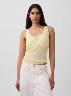 Tanktop aus Leinenmischung