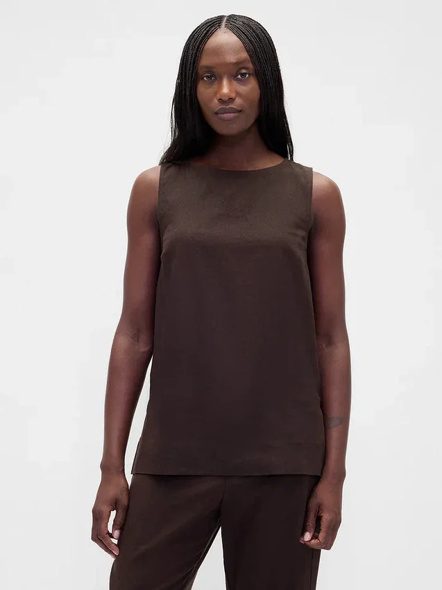 Tanktop aus Leinenmischung
